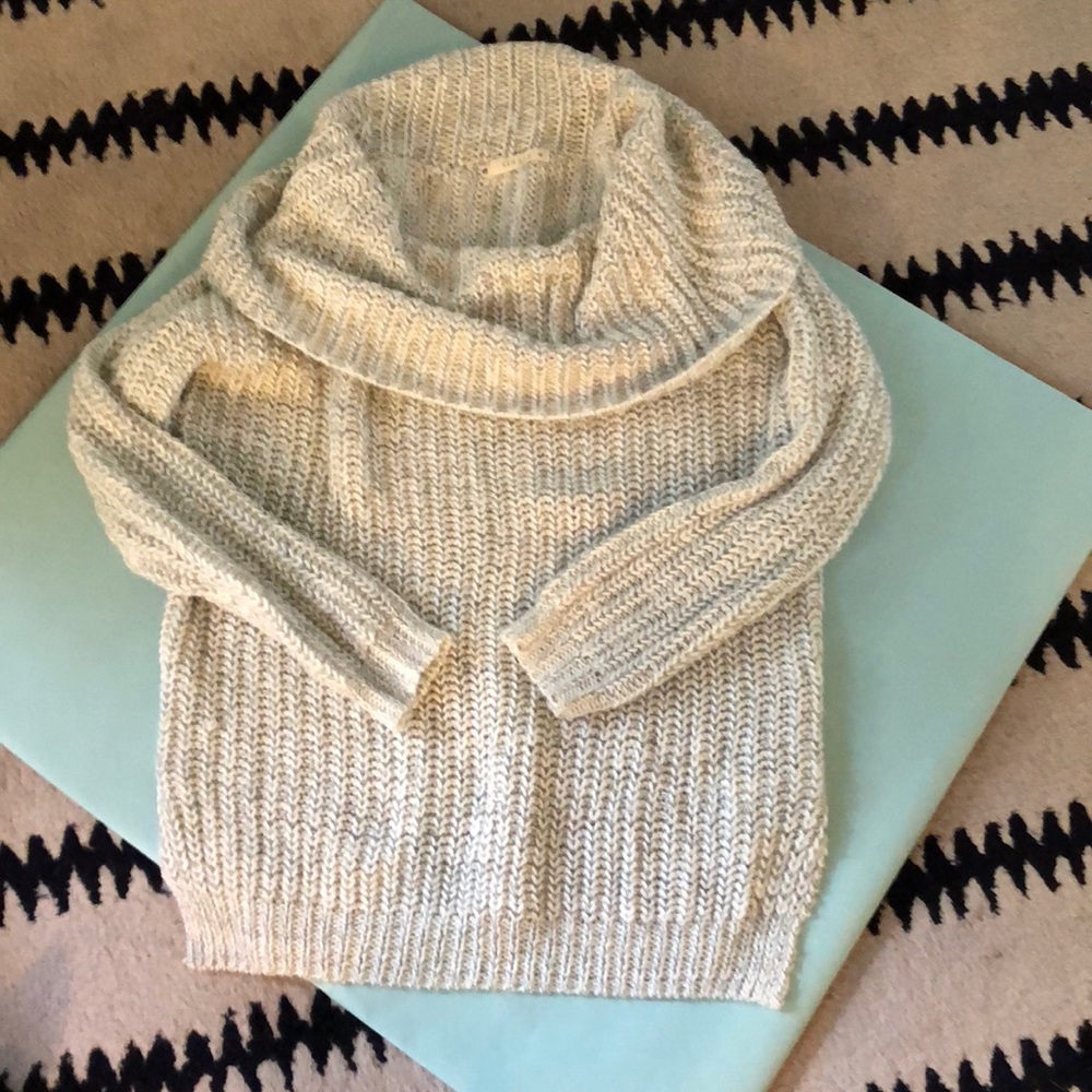 Grey soft cowl neck sweater by illa illa